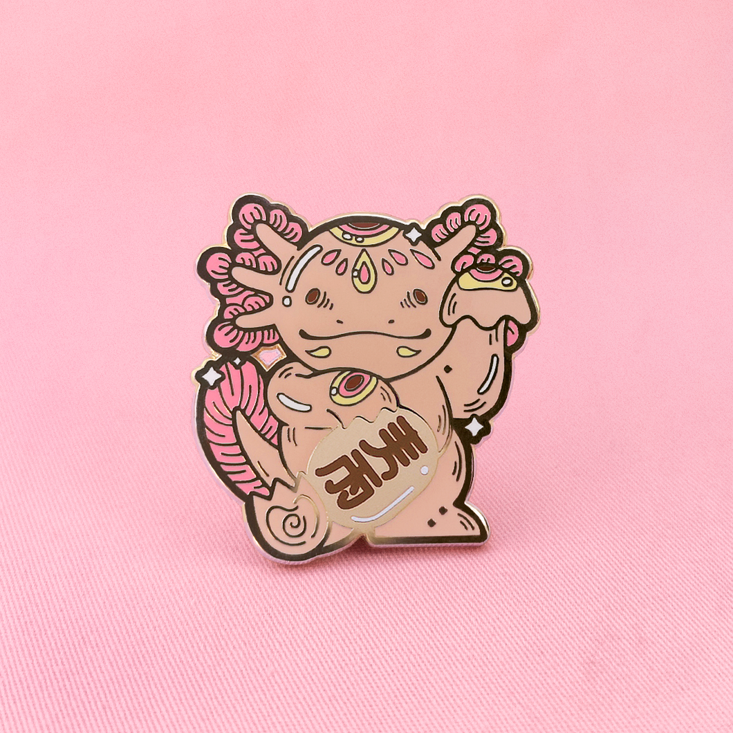 Maneki Axolotl Pin by Vanila Ryder